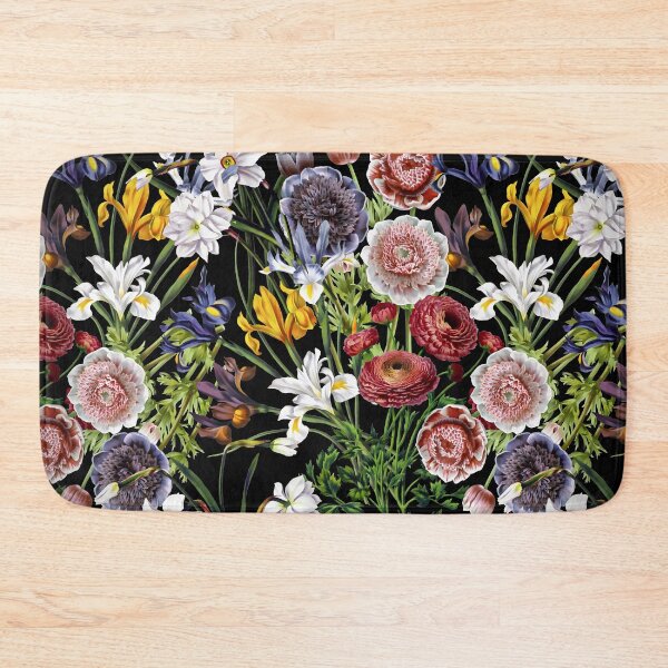Item preview, Victorian Flower Pattern Botanical Night Garden on Black NightGarden  designed and sold by UtArt.