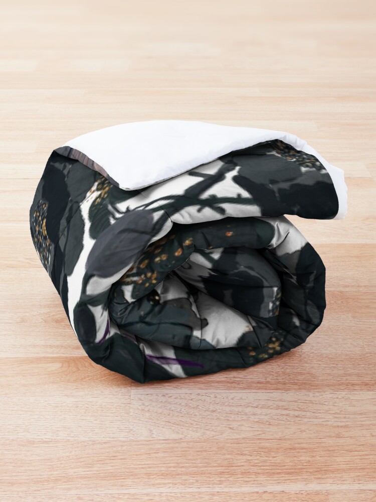Alternate view of Black Roses Pattern Comforter