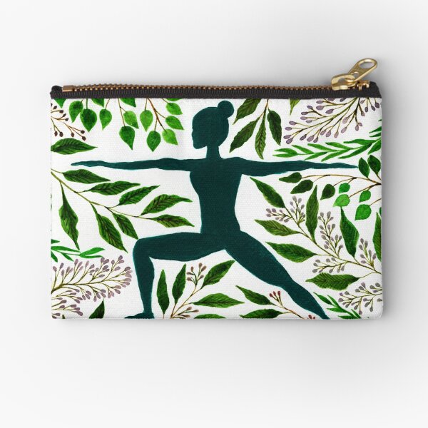 Yoga Warrior Pose One with Nature Zipper Pouch
