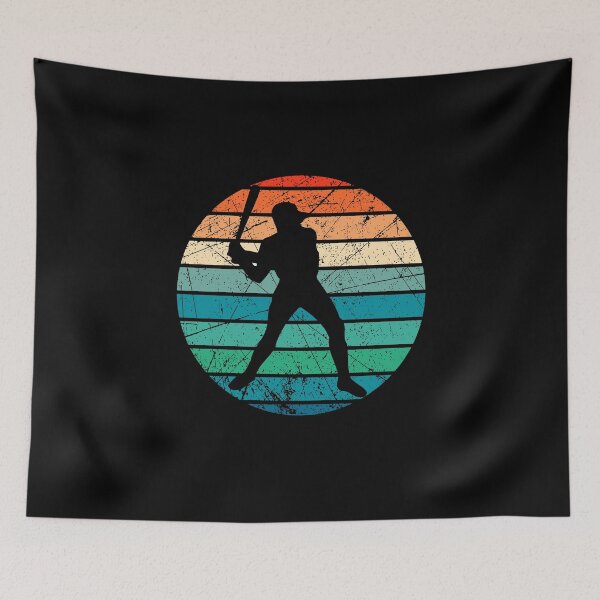 Item preview, Vintage Baseball Player Silhouette with Retro Sunset Background designed and sold by MAS-S.