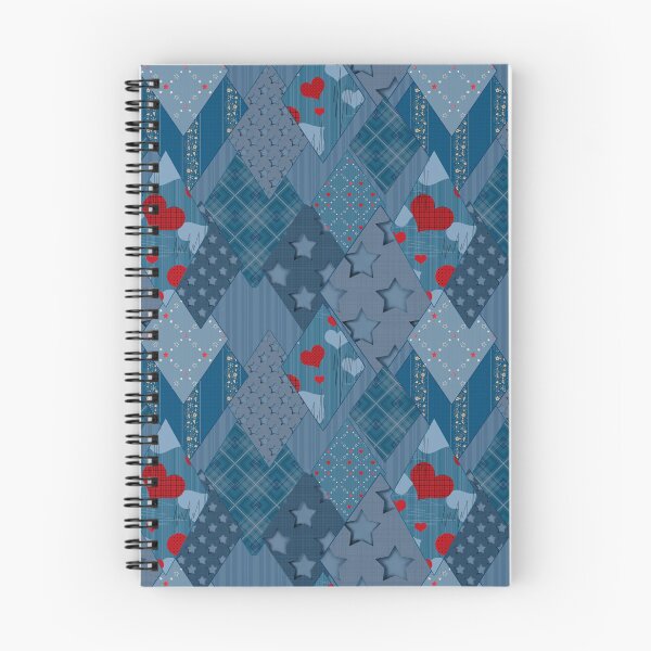 Item preview, Blue denim colorful patchwork.  designed and sold by fuzzyfox.