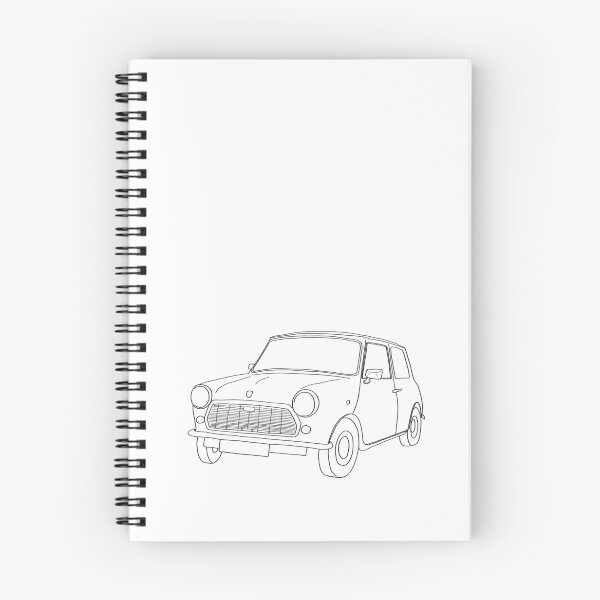 Item preview, Classic Mini drawing - black lines version for white / light-coloured products designed and sold by falleri.