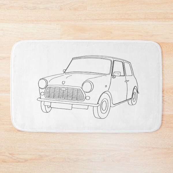 Item preview, Classic Mini drawing - black lines version for white / light-coloured products designed and sold by falleri.