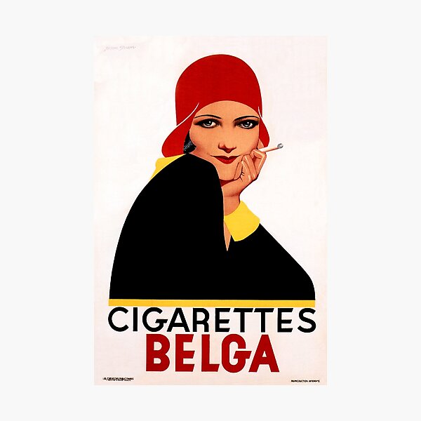 Item preview, CIGARETTES BELGA Art Deco Advertising Belgian Tobacco Cigar Vintage designed and sold by retroposters.