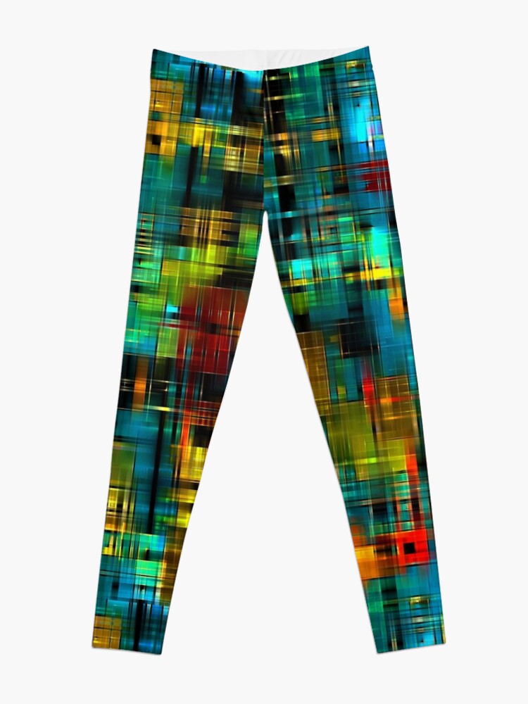 Alternate view of Art splash brush strokes paint abstract seamless pattern print background Leggings