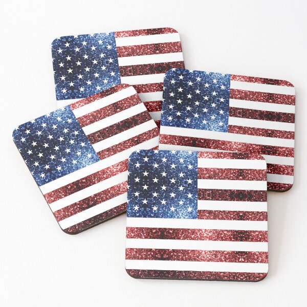 Item preview, USA flag red blue faux sparkles glitters 4th of July patriotic girly design (Photo of Glitter - Not Reflective)   designed and sold by PLdesign.