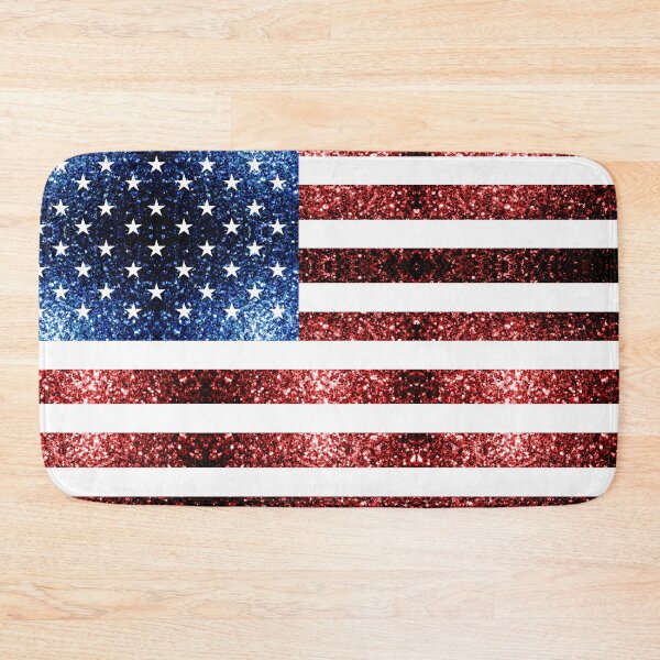 Item preview, USA flag red blue faux sparkles glitters 4th of July patriotic girly design (Photo of Glitter - Not Reflective)   designed and sold by PLdesign.