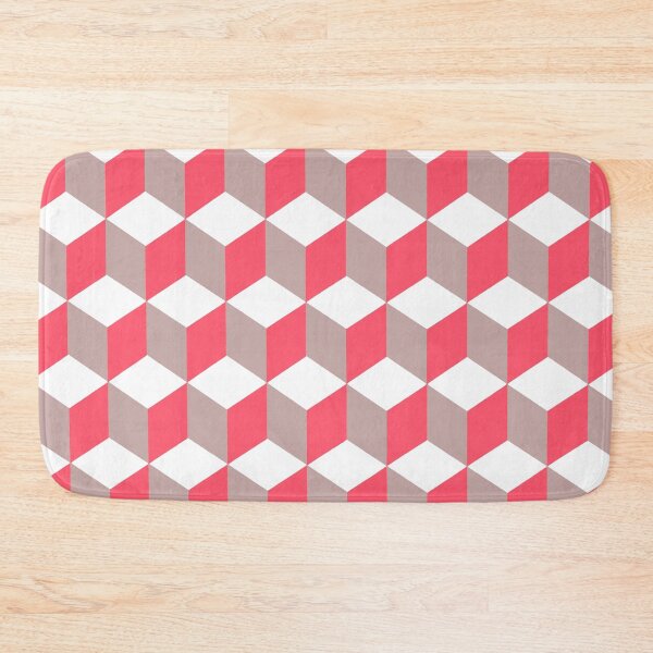 Item preview, Isometric Cube Pattern Red Grey Geometric Art designed and sold by taiche.
