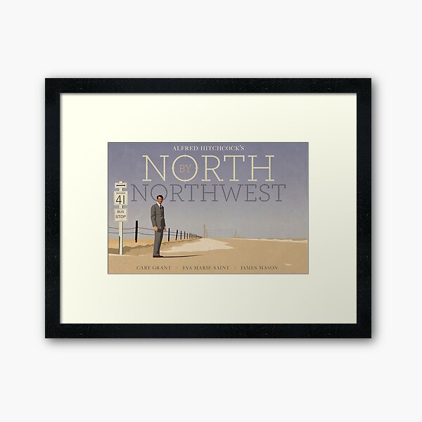North by Northwest alternative movie poster Framed Art Print