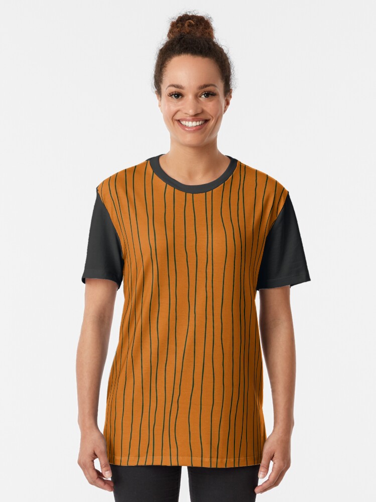 Hand Drawn Lines Vertical Combination Orange Black Graphic T Shirt for Sale by Miss Striped Redbubble