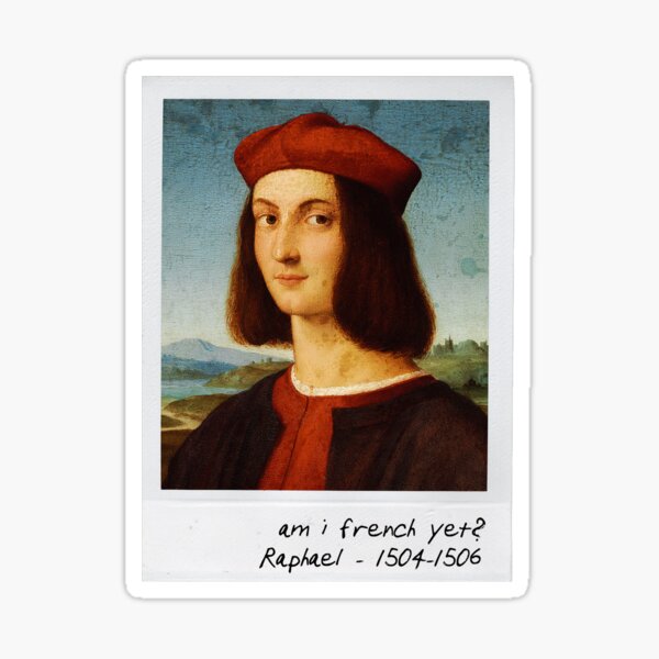 Vista previa del artículo con la obra «raphael - meme boina francesa», diseñado y vendido por pripple.