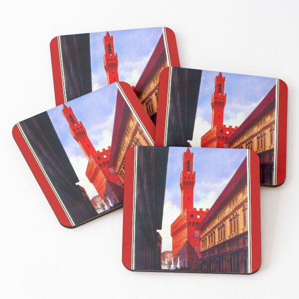 Item preview, Florence Firenze 1920s Italian travel ad, Palazzo Vecchio designed and sold by aapshop.