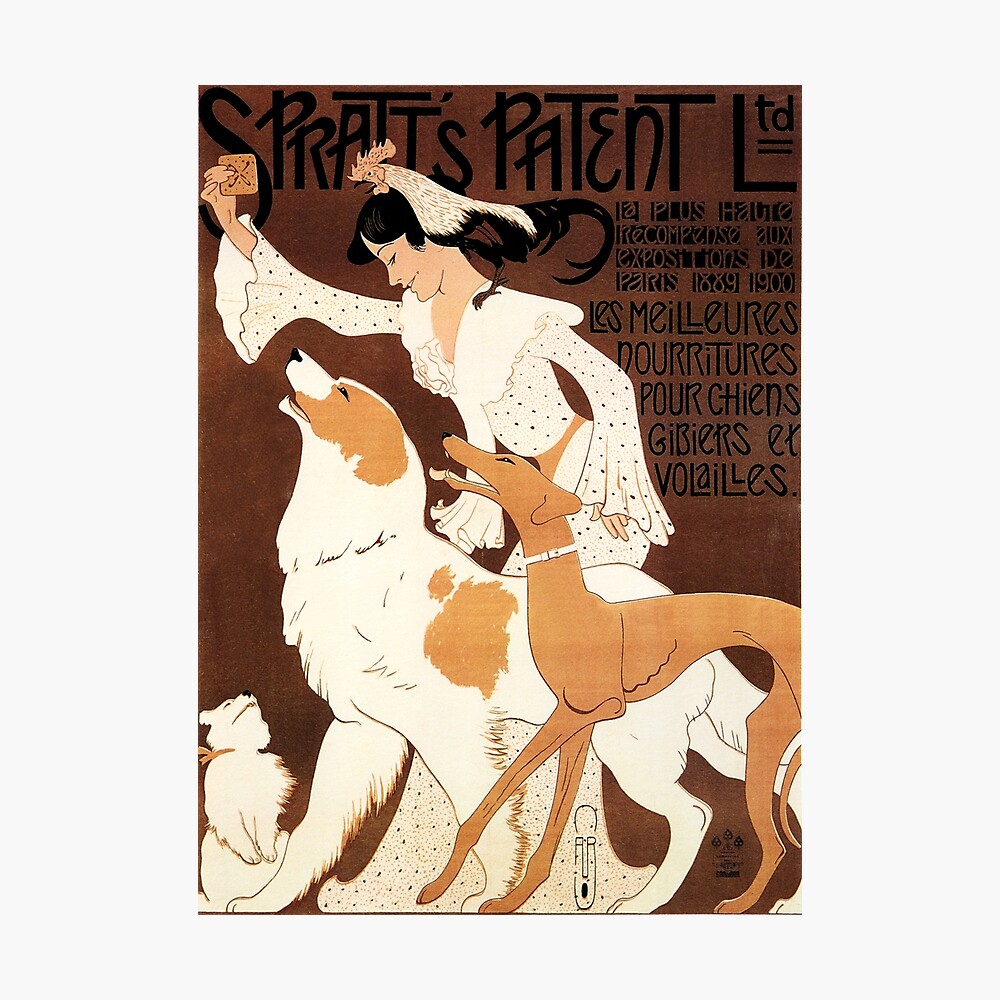 Vintage French Nouveau France Poster Print Advertisement Spratt's Patent LTD 