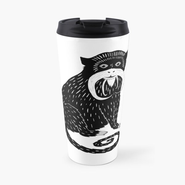 Emperor Tamarin (ink illustrations of weird animals that are real) Travel Mug