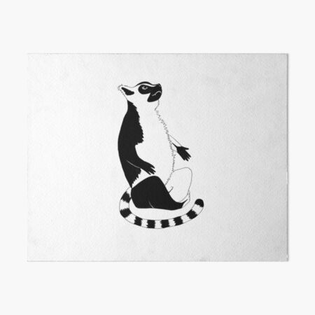 Ring-tailed Lemur (ink illustrations of weird animals that are real) Art Board Print