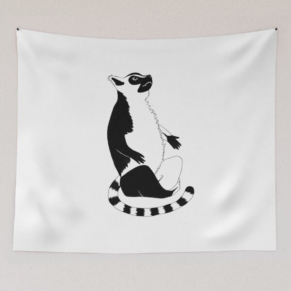 Item preview, Ring-tailed Lemur (ink illustrations of weird animals that are real) designed and sold by InkDier.