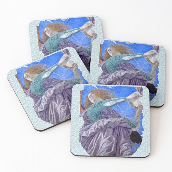 Item preview,  MUSIC MAKING CHRISTMAS ANGEL IN BLUE TAMBOURINE  PLAYER designed and sold by BulganLumini.