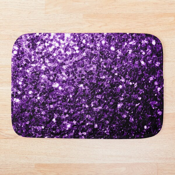 Beautiful Dark Purple glitter sparkles Bath Mat
