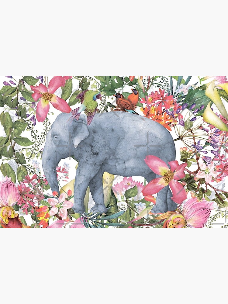 Elephant in Flower Jungle by UtArt