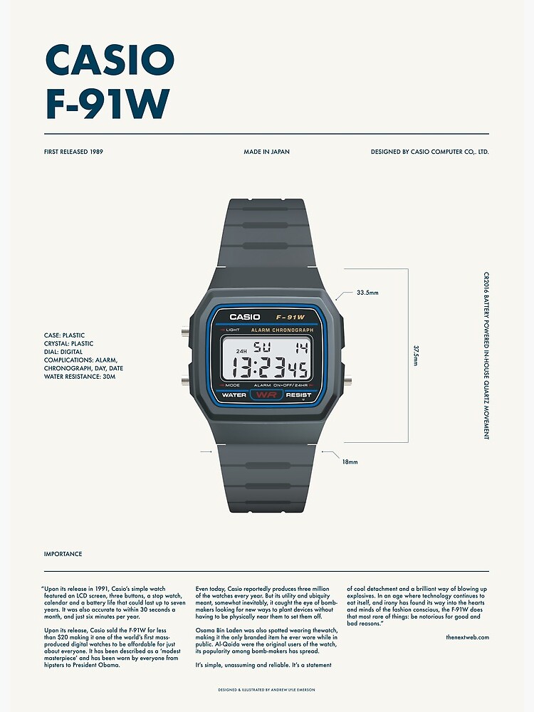 casio f91w specs