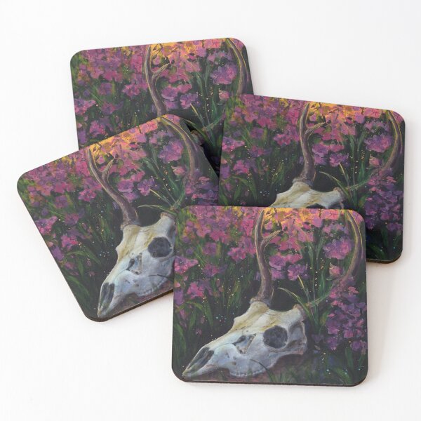 Item preview, Deer skull in Fireweed designed and sold by Kate Vigdis.