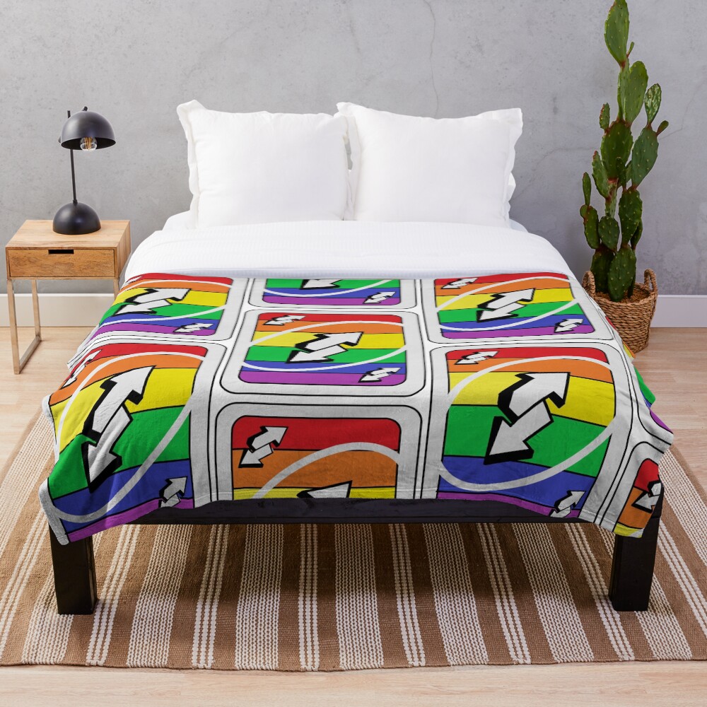 "Pride Uno Reverse card" Throw Blanket for Sale by BumbleBuzzing