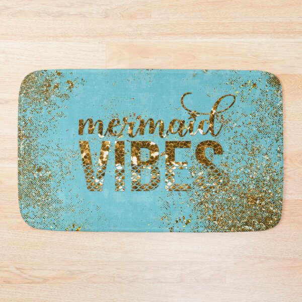 Item preview, Mermaid Vibes- Gold Glitter Typography on Teal Texture designed and sold by UtArt.
