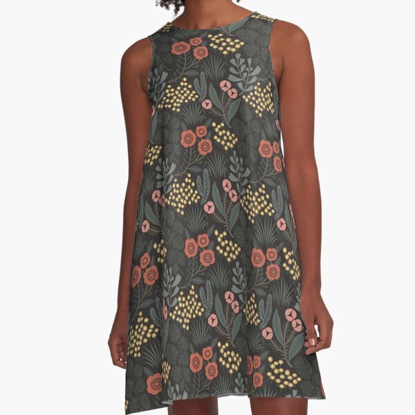 Night Garden A-Line Dress