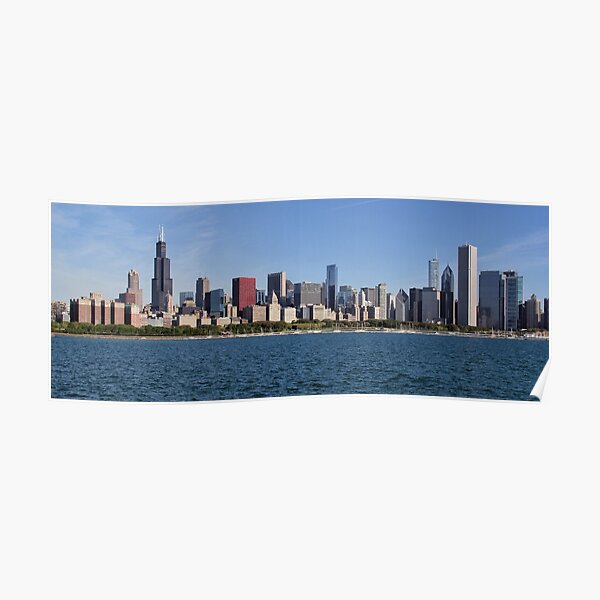 Chicago skyline in morning light Poster