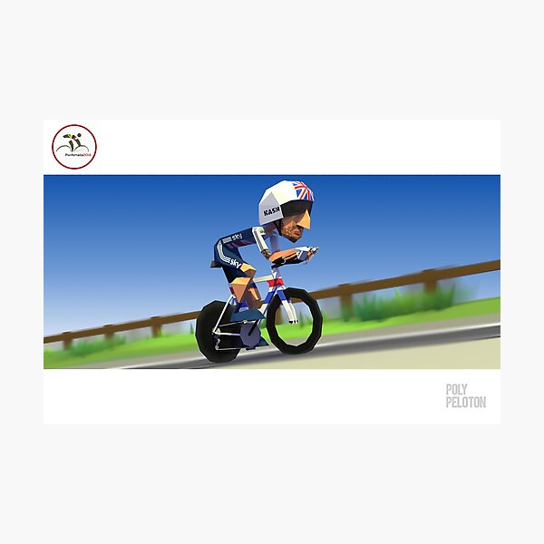 #PolyPeloton : Bradley Wiggins wins gold Photographic Print