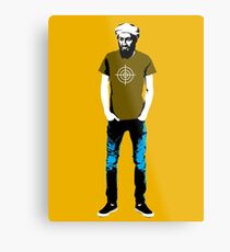 Hipster Bin Laden Metal Print