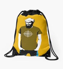Hipster Bin Laden Drawstring Bag