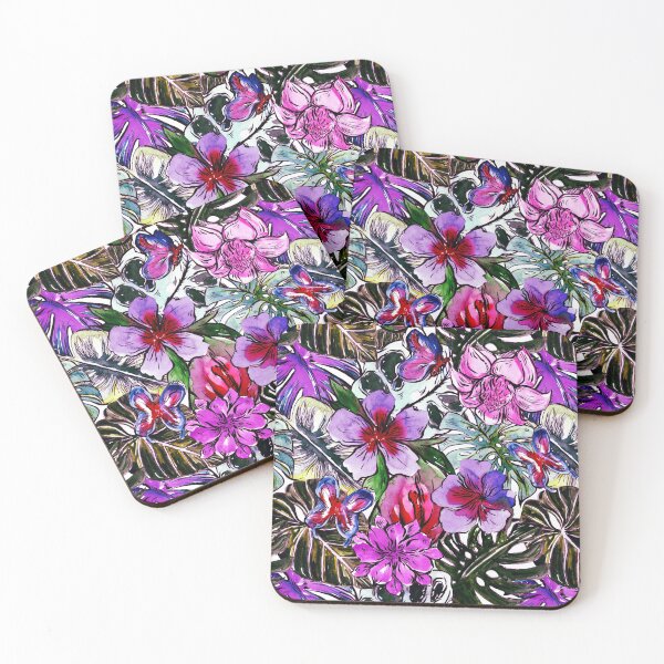 Item preview, Tropical Flower Palm Leaves Hibiscus Botanical Garden  designed and sold by UtArt.