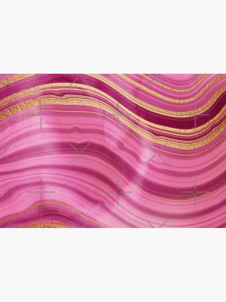 Pink Wavy Agate with Gold Stripes by MysticMarble