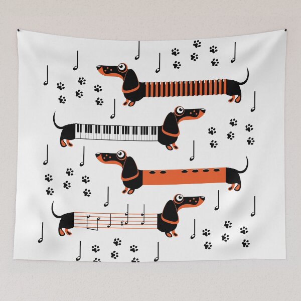 Item preview, Dachshund music designed and sold by Julia Faranchuk.