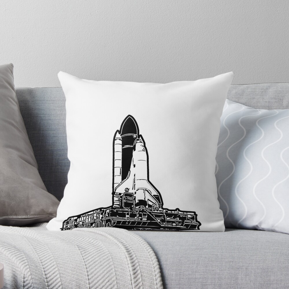 US Space Shuttle on Crawler pad Throw Pillow