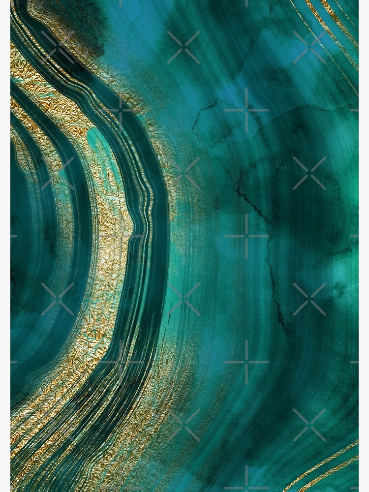 Gold Veined Green Luxury Marble by MysticMarble