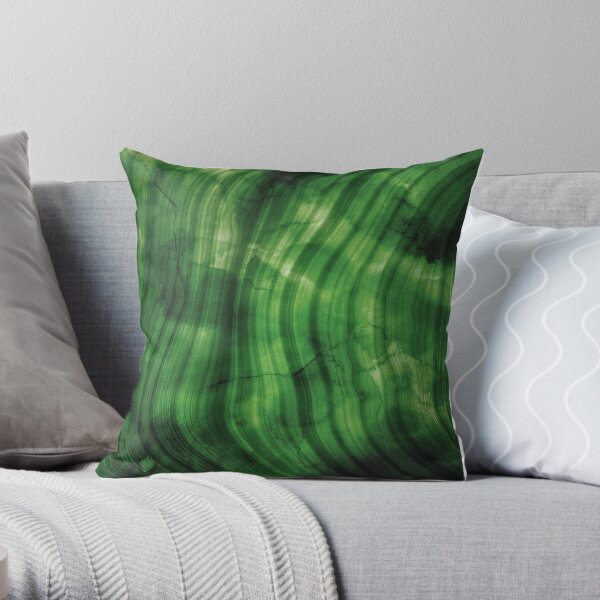 Malachite Green Marble Throw Pillow