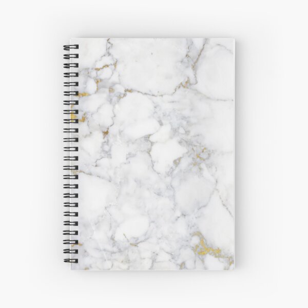Gold Veins on Gray and White Marble I Spiral Notebook