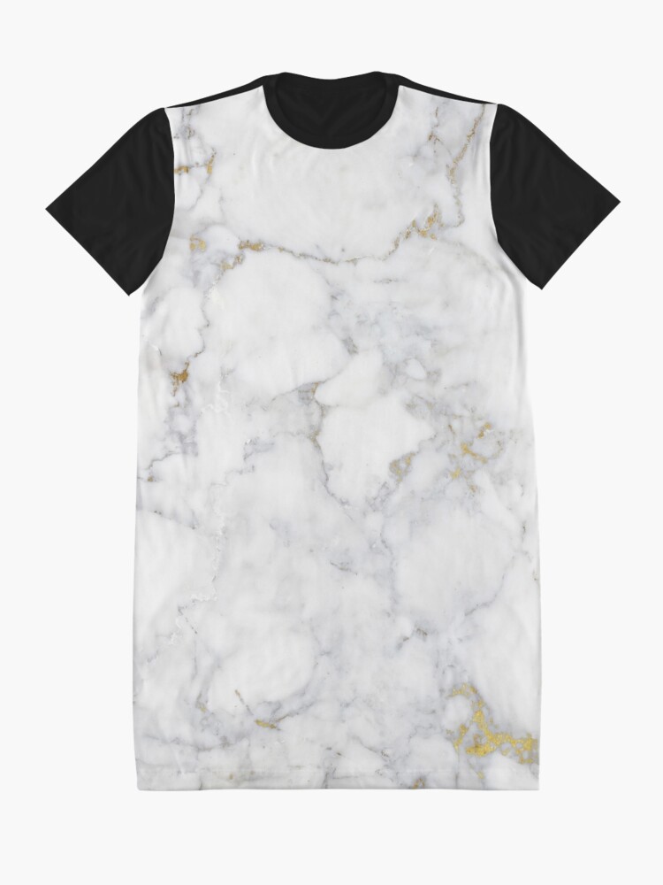 Alternate view of Gold Veins on Gray and White Marble I Graphic T-Shirt Dress