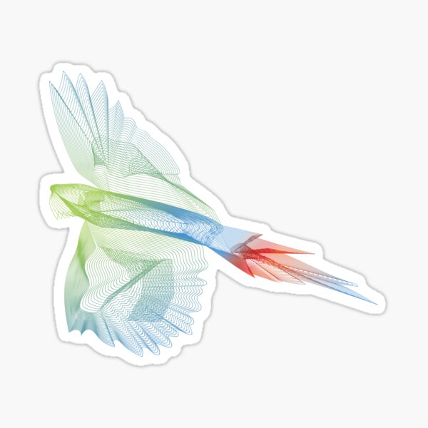 Great Green Macaw Print  Sticker