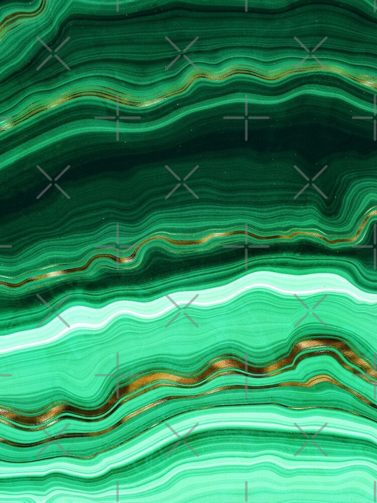 Green and Gold and Mint veined Malachite Gemstone by MysticMarble
