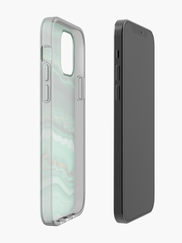 Alternate view of Green and Gold and Mint veined Malachite Gemstone iPhone Case & Cover