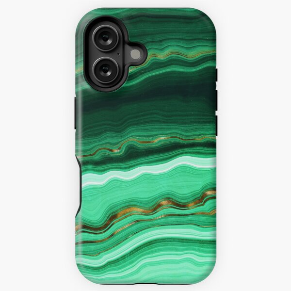 Aperçu de l'œuvre Pierre précieuse en malachite veinée de vert, d'or et de menthe créée et vendue par MysticMarble.