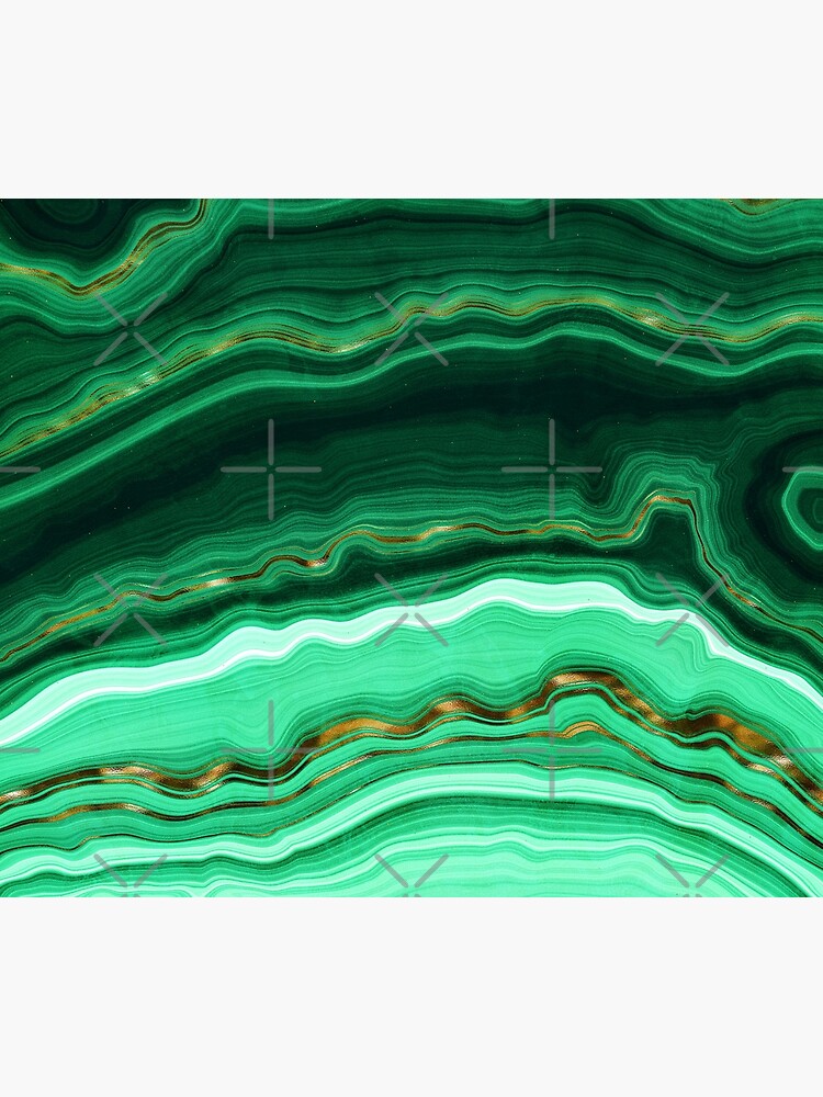 Green and Gold and Mint veined Malachite Gemstone by MysticMarble
