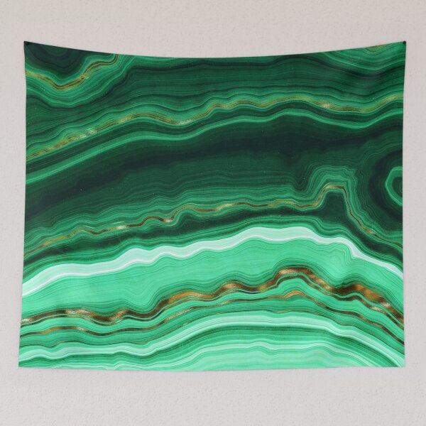 Item preview, Faux Green and Gold and Mint veined Malachite Gemstone designed and sold by MysticMarble.