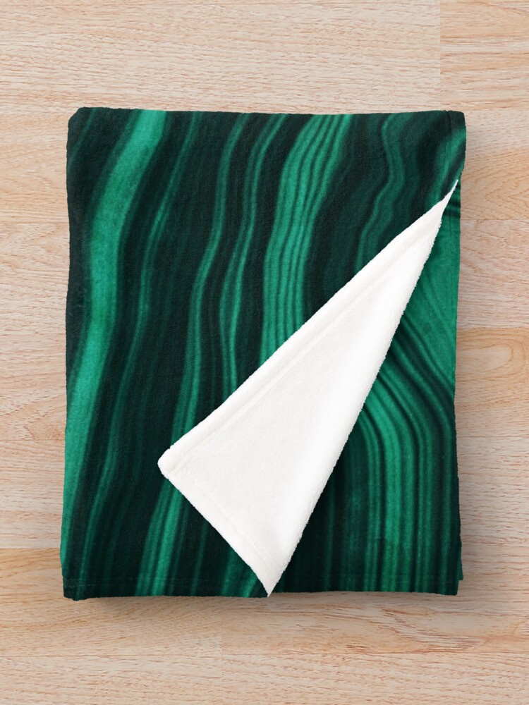 Alternate view of Malachite Green Marble with light Veins Throw Blanket
