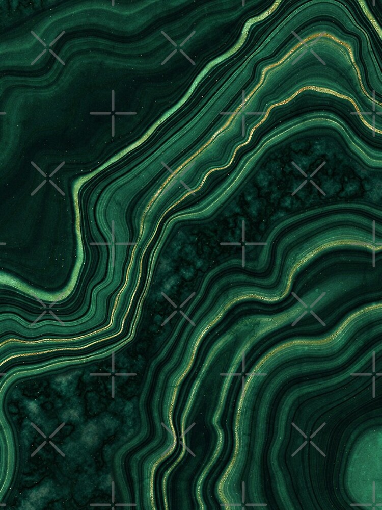 Malachite Green Marble with Gold Veins by MysticMarble