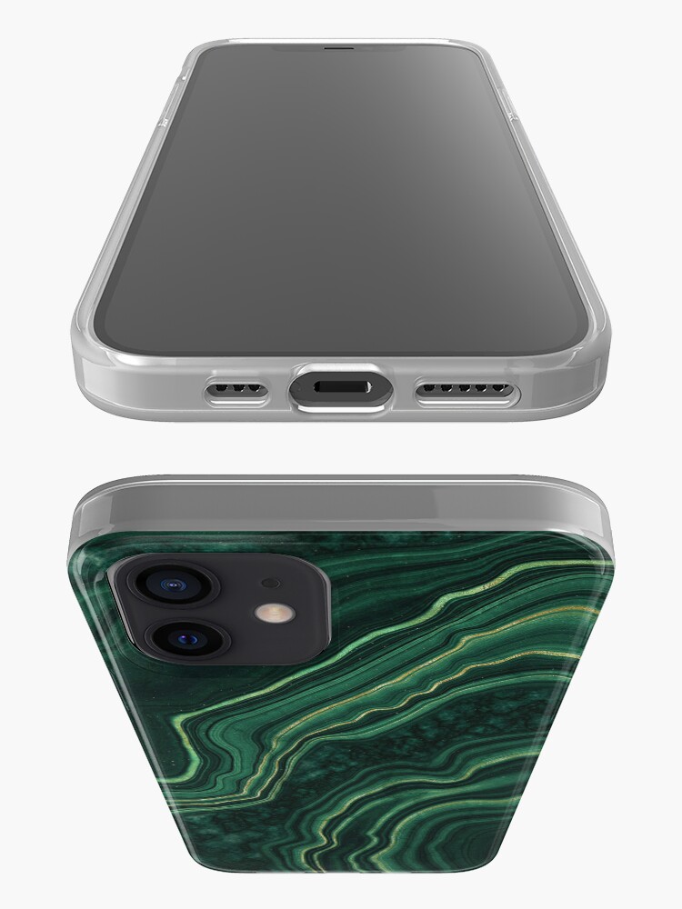 Alternate view of Malachite Green Marble with Gold Veins iPhone Case & Cover