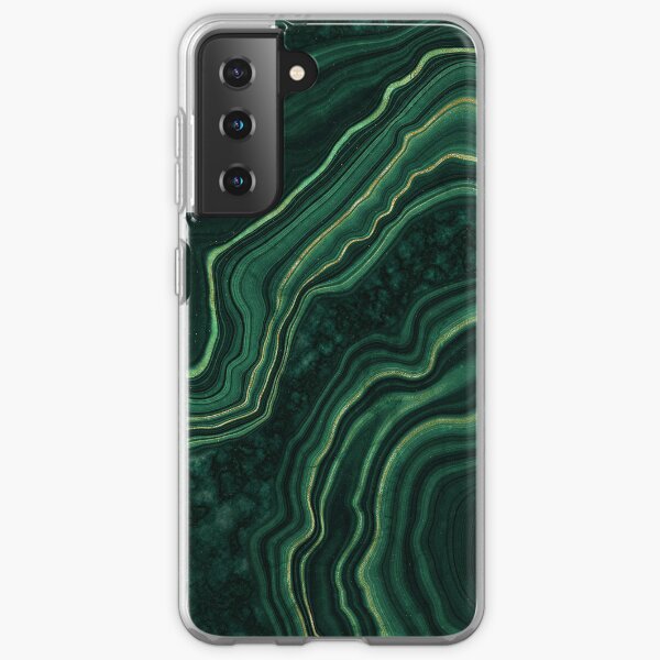 Malachite Green Marble with Gold Veins Samsung Galaxy Soft Case